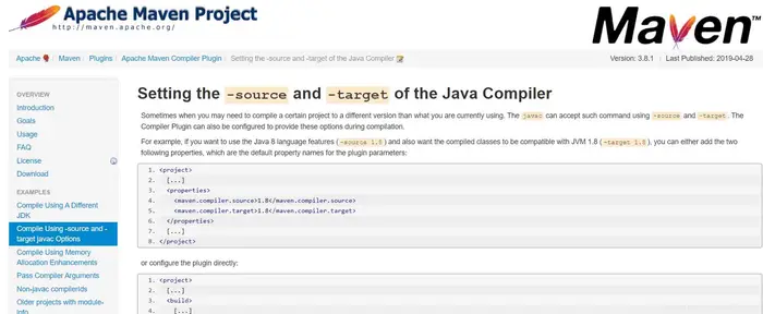 如何解决maven中maven.compiler.source和maven.compiler.target的问题