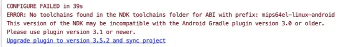 ERROR: No toolchains found in the NDK toolchains folder for ABI with prefix: mips64el-linux-android