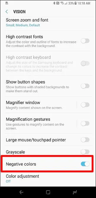 手机屏幕反转尺寸_如何在Android手机的屏幕上反转颜色