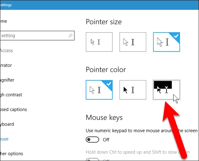 如何在Windows中更改鼠标指针的大小和颜色