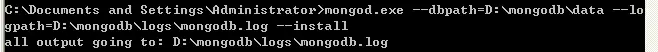 【转载】MongoDB在windows下安装配置