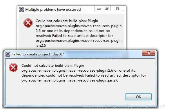 新建maven项目报错Could not calculate build plan:Plugin org.apache.maven.plugins