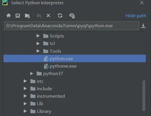 将anaconda创建的python虚拟环境导入pycharm中