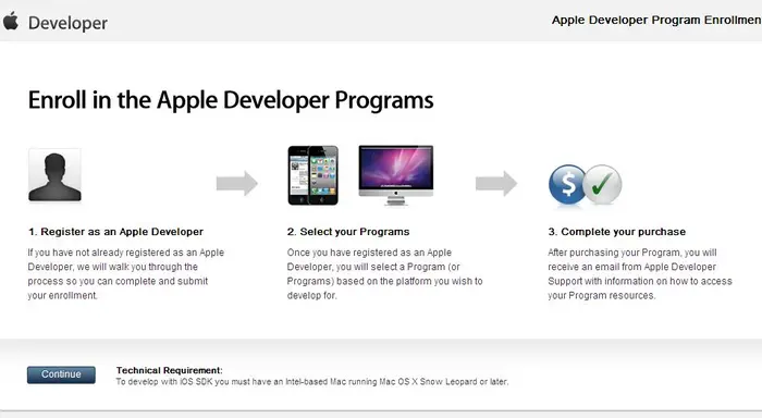 苹果开发者帐号(Company)申请流程