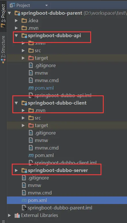 Springboot整合dubbo构建maven多模块项目（三） - 把server分为api(服务接口定义)和server（服务实现）两个子module