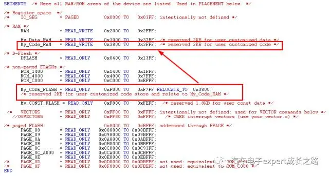 【转载】CodeWarrior IDE使用tips之prm链接文件详解(自定义存储器分区以及自定义RAM数据初始化与在RAM中运行函数）...