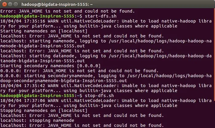hadoop启动过程中出现Error: JAVA_HOME is not set and could not be found.解决办法