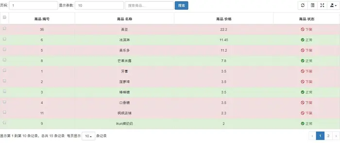 Spring Boot 与 Bootstrap-table 实现商品的分页展示