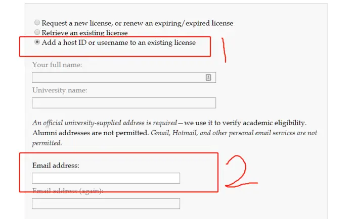 cvx注册：向已有license添加新的host id或者user name