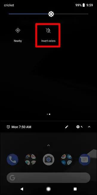手机屏幕反转尺寸_如何在Android手机的屏幕上反转颜色