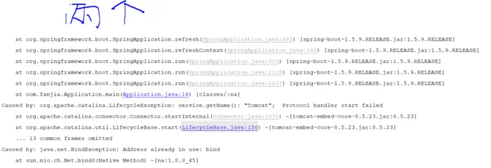 SpringBoot启动错误：Caused by: org.apache.catalina.LifecycleException: service.getName(): “Tomcat“； Prot