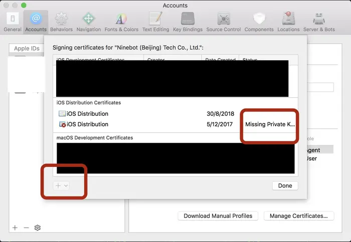 iOS上传时遇到的has one iOS Distribution certificate but its private key is not installed提示