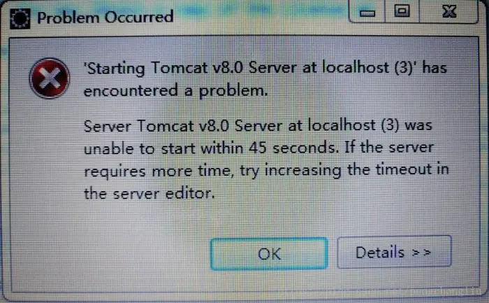 Java web开发常见100个问题之1：tomcat启动超时(Server Tomcat v.. Server ... was unable to start within 45 seconds.)