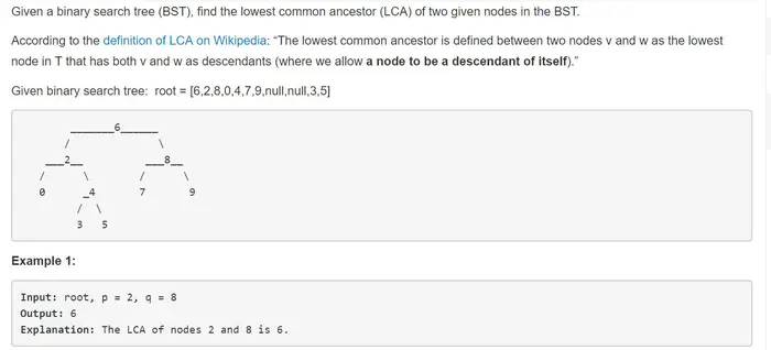 235. Lowest Common Ancestor of a Binary Search Tree