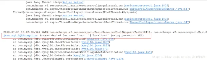 java.sql.SQLException: Access denied for user 'root '@'localhost' (using password: YES)