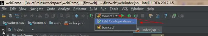 Intellij Idea创建web项目以及运用tomcat部署项目的初始过程（初学javaweb）