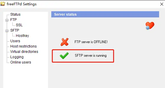 服务器端-配置sftp【基于windows】