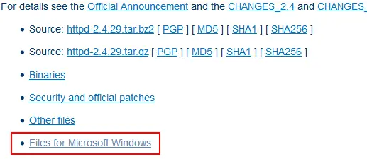 Windows7 Apache24 安装指南