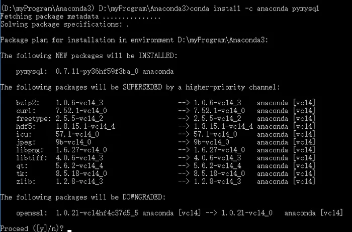 windows10 下使用Pycharm2016 基于Anaconda3 Python3.6 安装Mysql驱动总结