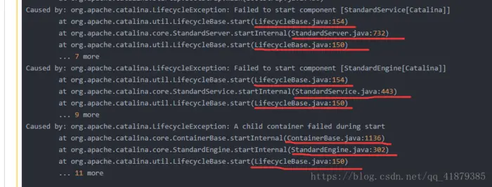 Caused by: org.apache.catalina.LifecycleException: A child container failed during start