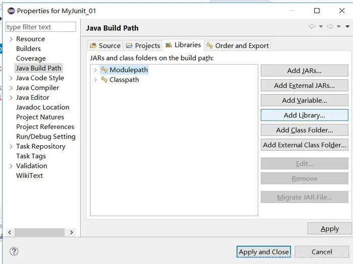 eclipse The import junit cannot be resolved