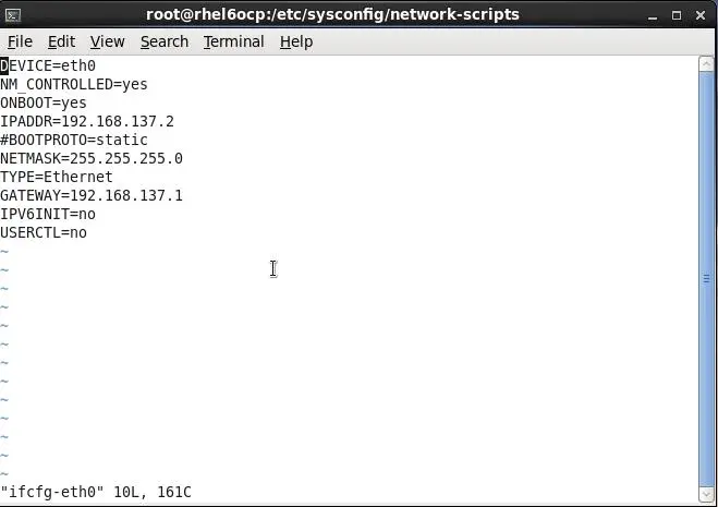 配置虚拟机上的RedHat6 Linux系统的网络（选择的是仅主机模式）