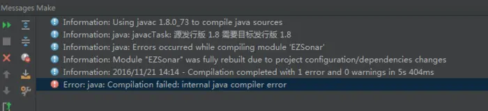 IntelliJ IDEA 编译报错：Error:java: Compilation failed: internal java compiler error