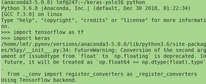 成功解决anaconda3-5.0.0/lib/python3.6/site-packages/h5py/__init__.py:34: FutureWarning: Conversion of th