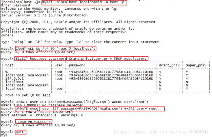 CentOS6.5下MySQL ERROR 1045错误码解决方案（已验证）