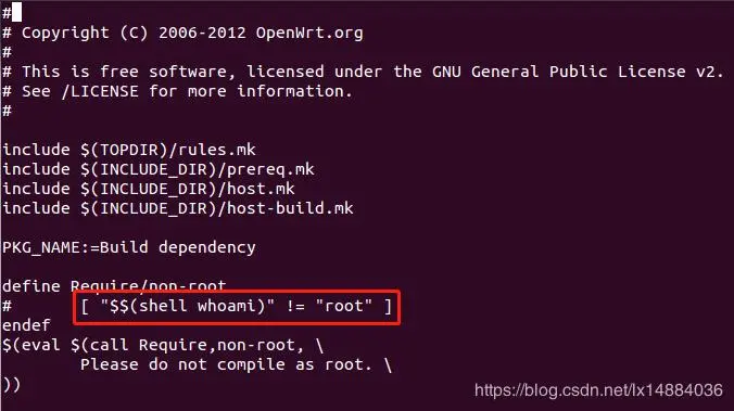 make menuconfig提示Build dependency: Please do not compile as root.解决办法