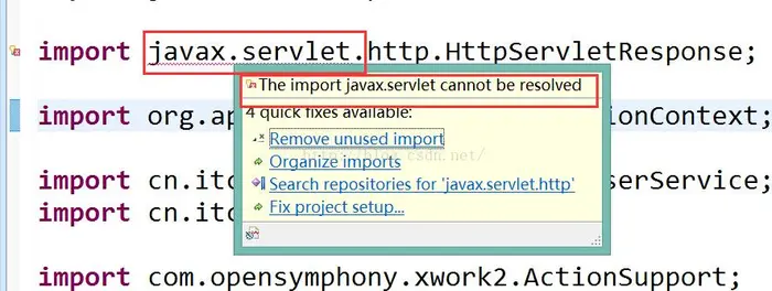 MyEclipse导入项目报错-"The import javax.servlet cannot be resolved"