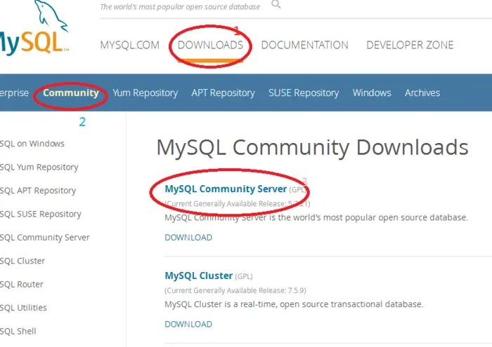 win7x64下MySQL数据库的下载安装