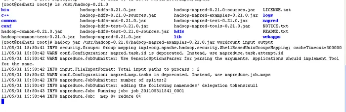 在VMWare Workstation上使用RedHat Linux安装和配置Hadoop群集环境06_WordCount示例