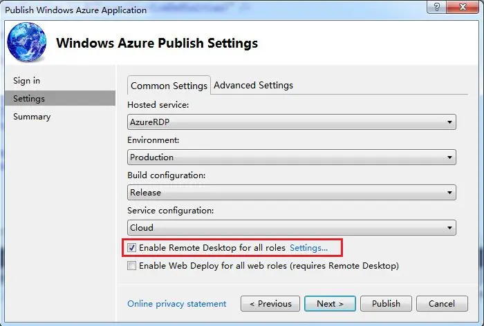 Windows Azure Cloud Service (21) 通过远程桌面功能访问Windows Azure 计算节点