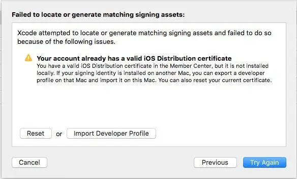 adHoc导出失败Your account already has a valid iOS Distribution certificate