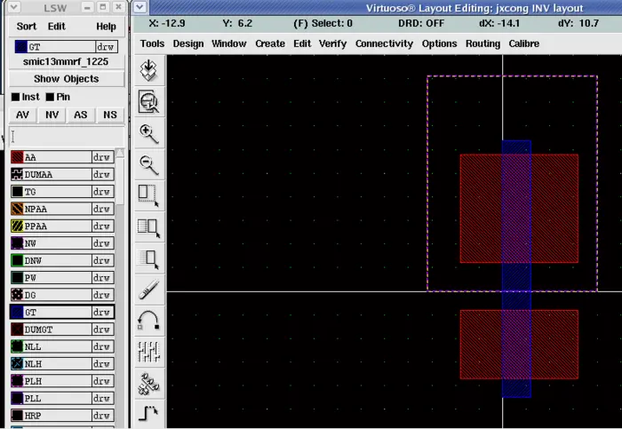 数字集成电路版图设计（二）——Cadence IC简单的反相器版图设计