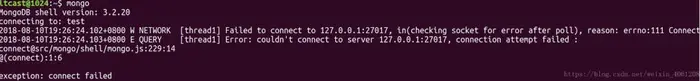 mongodb Error: couldn't connect to server 127.0.0.1:27017, connection attempt failed :