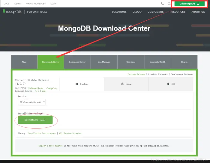 MongoDB4.0.0的安装配置—windows