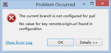 解决Git更新代码报The current branch is not configured for pull错误