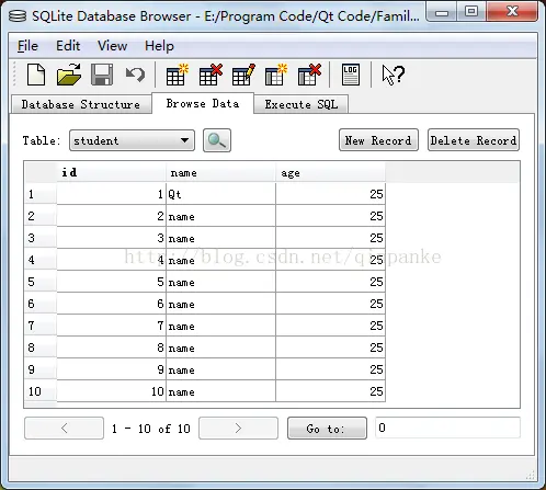 Qt操作SQLite数据库——创建、打开、关闭、增加、删除和修改操作