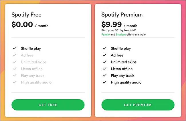 spotify能免费下歌吗_Spotify免费版与高级版：值得升级吗？