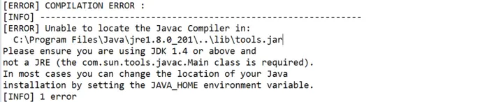 COMPILATION ERROR : Unable to locate the Javac Compiler