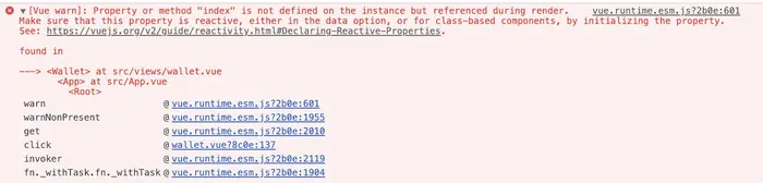 [Vue warn]: "Property or method index is not defined on the instance but referenced during render
