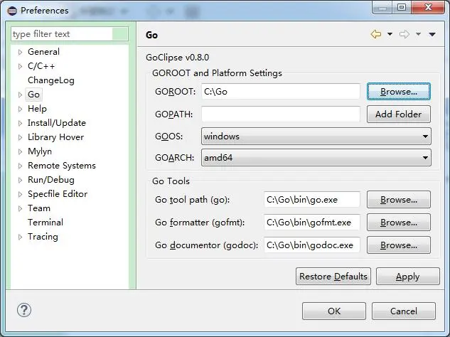 搭建Go开发及调试环境（LiteIDE + GoClipse） -- Windows篇