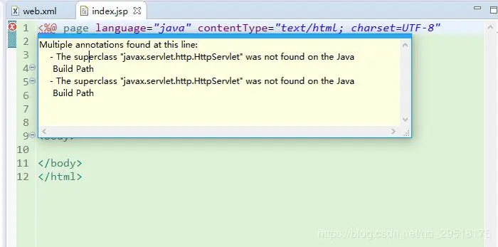 The superclass javax.servlet.http.HttpServlet was not found on the Java Build Path