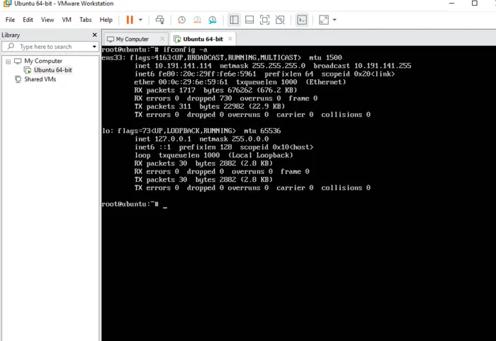 VMware Workstation 15 ubuntu 18.04.3 server 网络配置