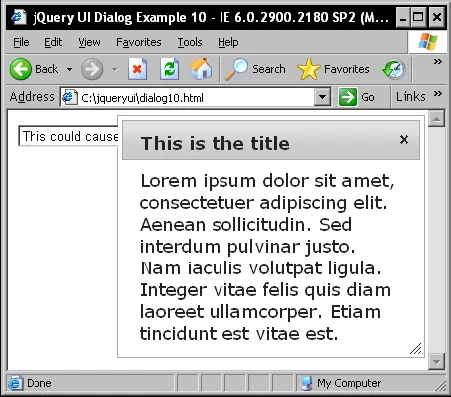 jQuery UI dialog 的使用