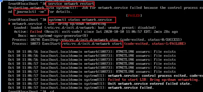 centos7刚安装配置网络时出现重启网络 restart network和网卡失败（亲测有效）
