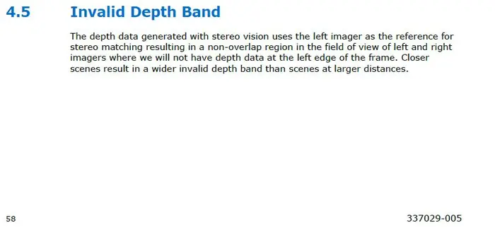 Intel Realsense D435 深度图为什么会出现残影？（Invalid Depth Band 无效深度带）（黑洞）