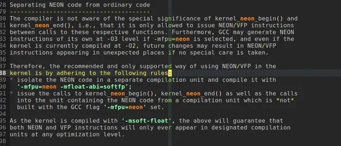 关于Linux Kernel Neon使用的一些总结